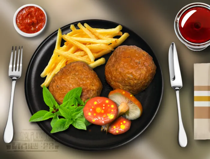 assiette de poulet frites